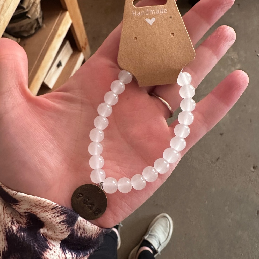 Handmade Beaded Bracelet with Pray Charm